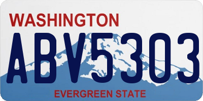 WA license plate ABV5303