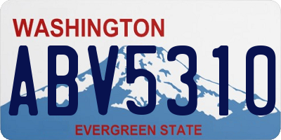 WA license plate ABV5310