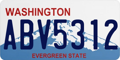 WA license plate ABV5312