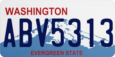 WA license plate ABV5313