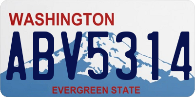 WA license plate ABV5314