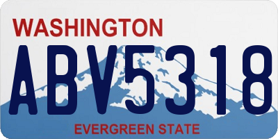 WA license plate ABV5318