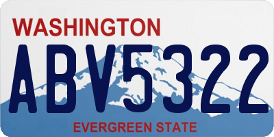 WA license plate ABV5322