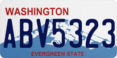 WA license plate ABV5323