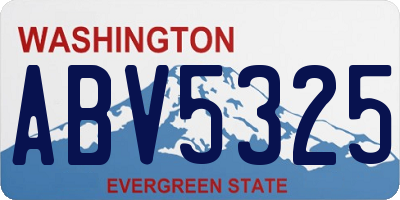 WA license plate ABV5325