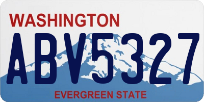 WA license plate ABV5327