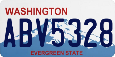 WA license plate ABV5328