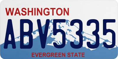 WA license plate ABV5335