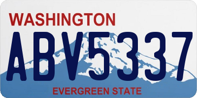 WA license plate ABV5337