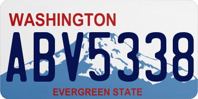 WA license plate ABV5338