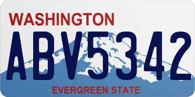 WA license plate ABV5342