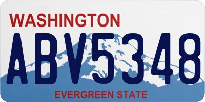 WA license plate ABV5348