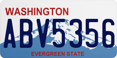 WA license plate ABV5356