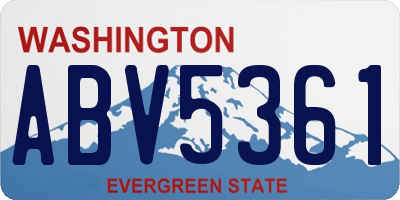 WA license plate ABV5361