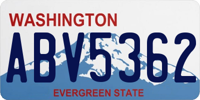WA license plate ABV5362