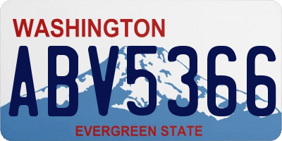 WA license plate ABV5366