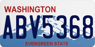 WA license plate ABV5368