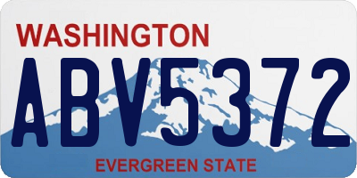 WA license plate ABV5372