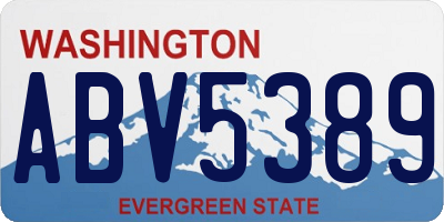 WA license plate ABV5389
