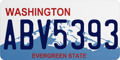 WA license plate ABV5393