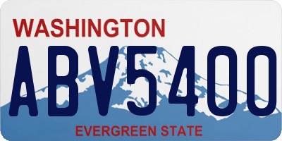 WA license plate ABV5400