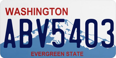 WA license plate ABV5403