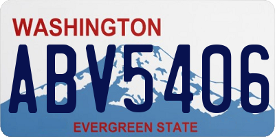 WA license plate ABV5406
