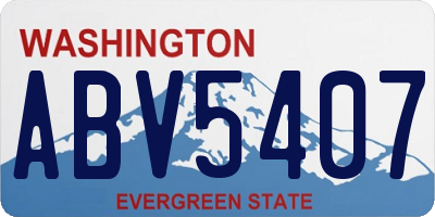 WA license plate ABV5407