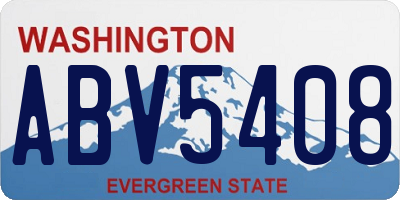 WA license plate ABV5408