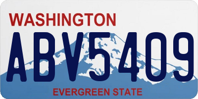 WA license plate ABV5409