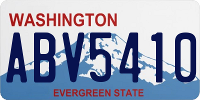 WA license plate ABV5410