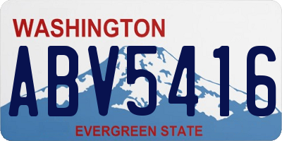WA license plate ABV5416