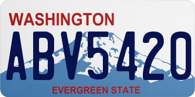 WA license plate ABV5420
