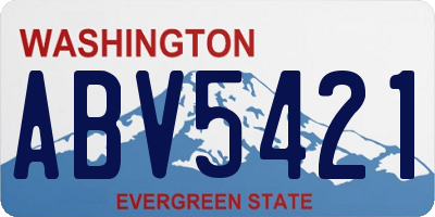 WA license plate ABV5421