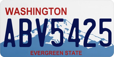 WA license plate ABV5425