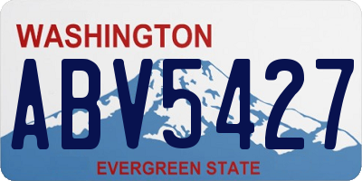 WA license plate ABV5427