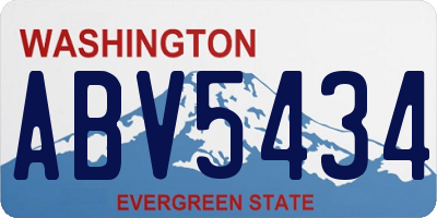 WA license plate ABV5434
