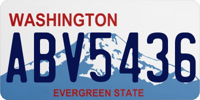 WA license plate ABV5436