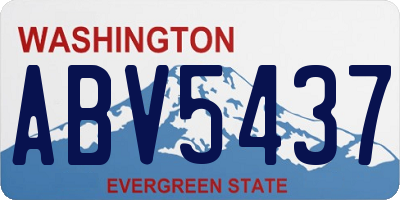 WA license plate ABV5437
