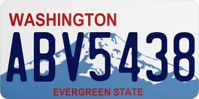 WA license plate ABV5438