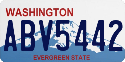 WA license plate ABV5442
