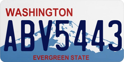 WA license plate ABV5443