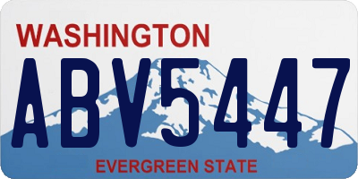 WA license plate ABV5447