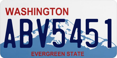 WA license plate ABV5451