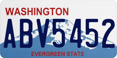 WA license plate ABV5452