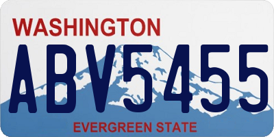 WA license plate ABV5455