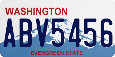 WA license plate ABV5456