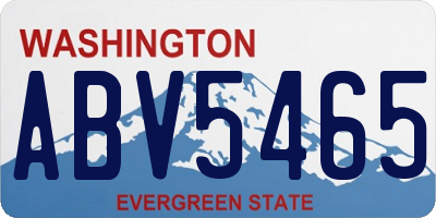 WA license plate ABV5465