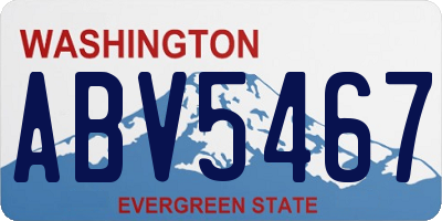 WA license plate ABV5467