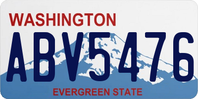 WA license plate ABV5476